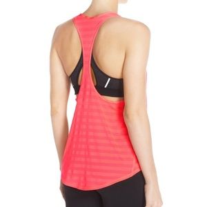 Zella Performer Raceback Tank in Coral Samba